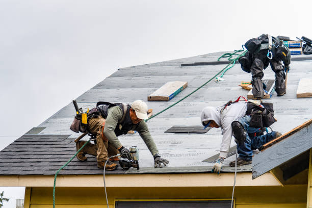 Professional Gutter Installation technician working in West Henrietta, NY